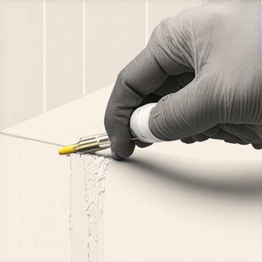 Professional applying waterproof sealant in bathroom joint with precision tools