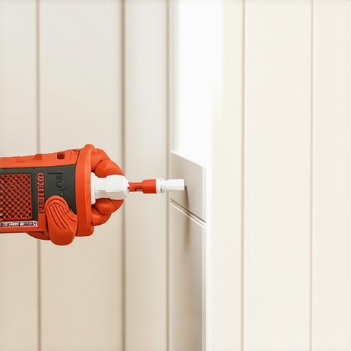 Applying silicone sealant around a bathroom shower corner