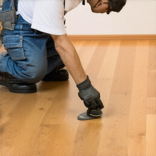 Professional Sealing Hardwood Floors Expert applying sealant to hardwood floor to enhance durability.