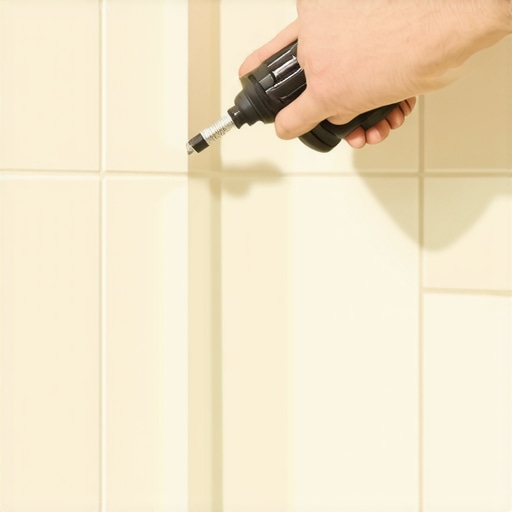 Person applying waterproof sealant in shower corner with caulking gun