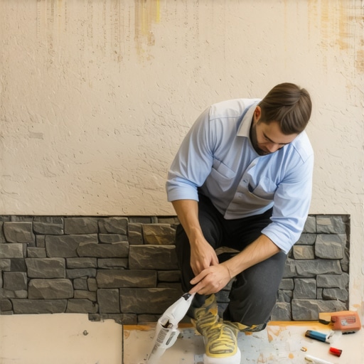 The Painter's Tape Secret for Scribing Hardwood to Uneven Stone Walls