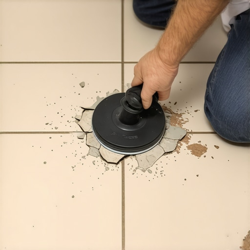 The Suction Cup Method for Replacing Single Broken Tiles in the Middle of the Floor