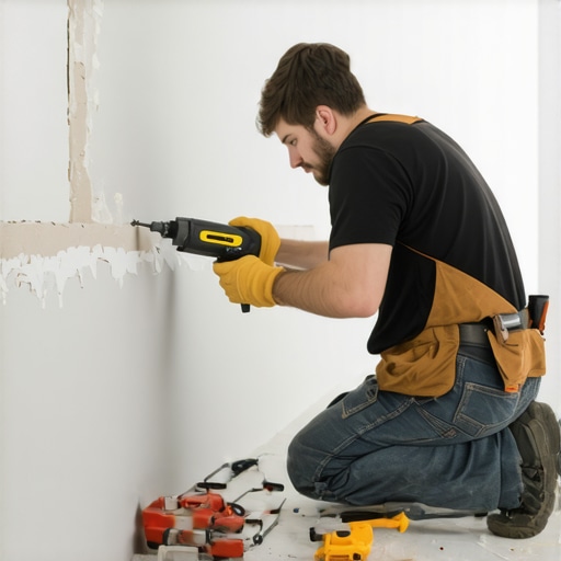 The Hot Glue Trick for Holding Trim Against Bowed Walls